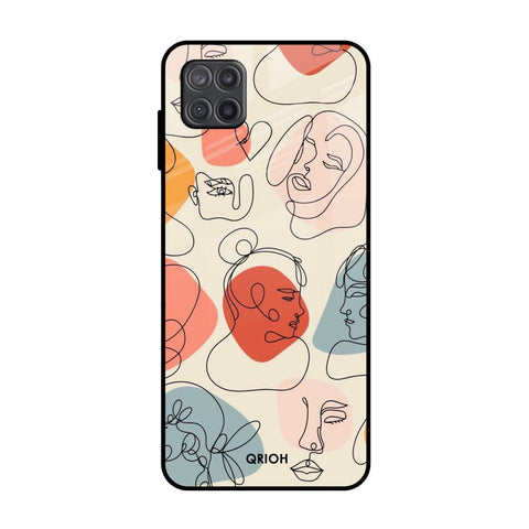 Abstract Faces Samsung Galaxy M12 Glass Back Cover Online