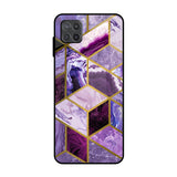 Purple Rhombus Marble Samsung Galaxy M12 Glass Back Cover Online