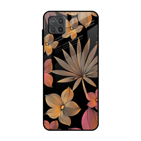 Lines Pattern Flowers Samsung Galaxy M12 Glass Back Cover Online