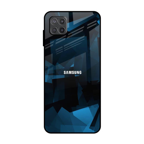 Polygonal Blue Box Samsung Galaxy M12 Glass Back Cover Online