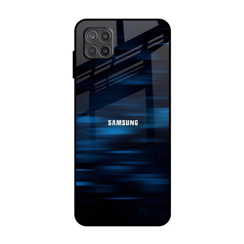 Blue Rough Abstract Samsung Galaxy M12 Glass Back Cover Online