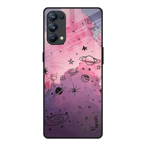 Space Doodles Oppo Reno5 Pro Glass Back Cover Online