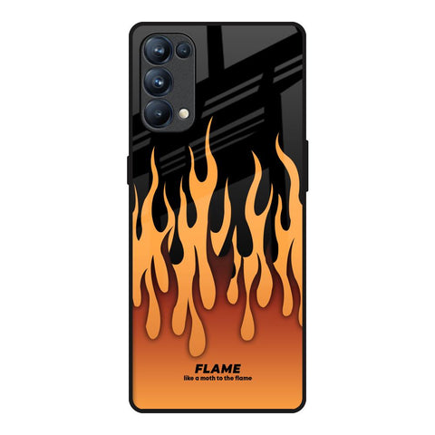 Fire Flame Oppo Reno5 Pro Glass Back Cover Online