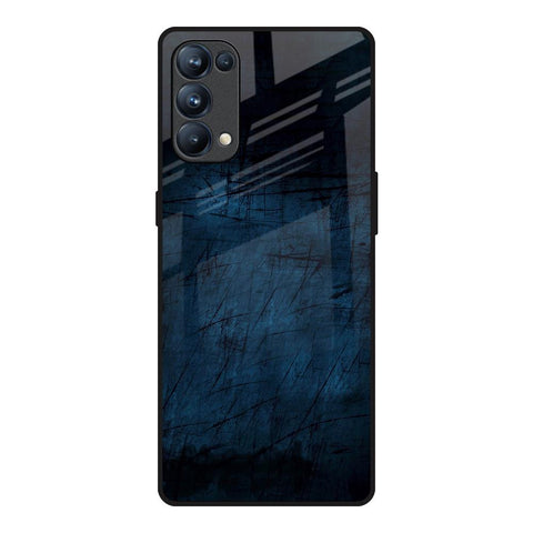 Dark Blue Grunge Oppo Reno5 Pro Glass Back Cover Online