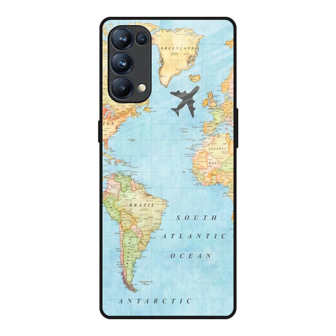 Travel Map Oppo Reno5 Pro Glass Back Cover Online