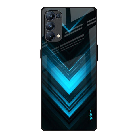 Vertical Blue Arrow Oppo Reno5 Pro Glass Back Cover Online