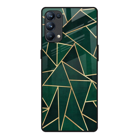 Abstract Green Oppo Reno5 Pro Glass Back Cover Online