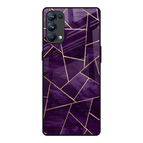 Geometric Purple Oppo Reno5 Pro Glass Back Cover Online
