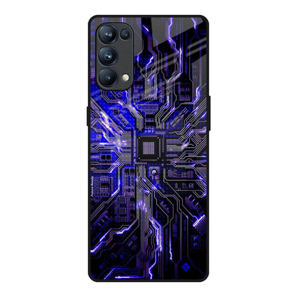 Techno Color Pattern Oppo Reno5 Pro Glass Back Cover Online
