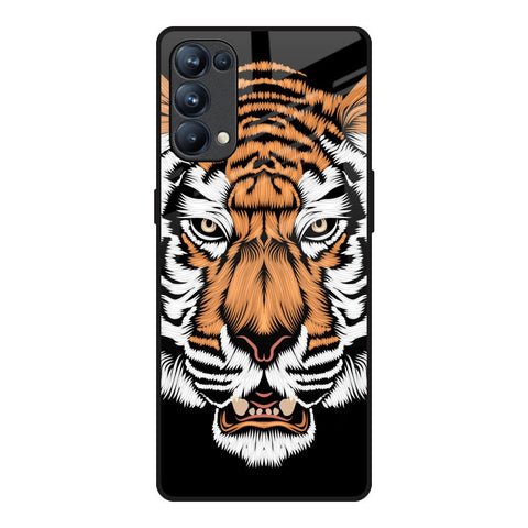Angry Tiger Oppo Reno5 Pro Glass Back Cover Online