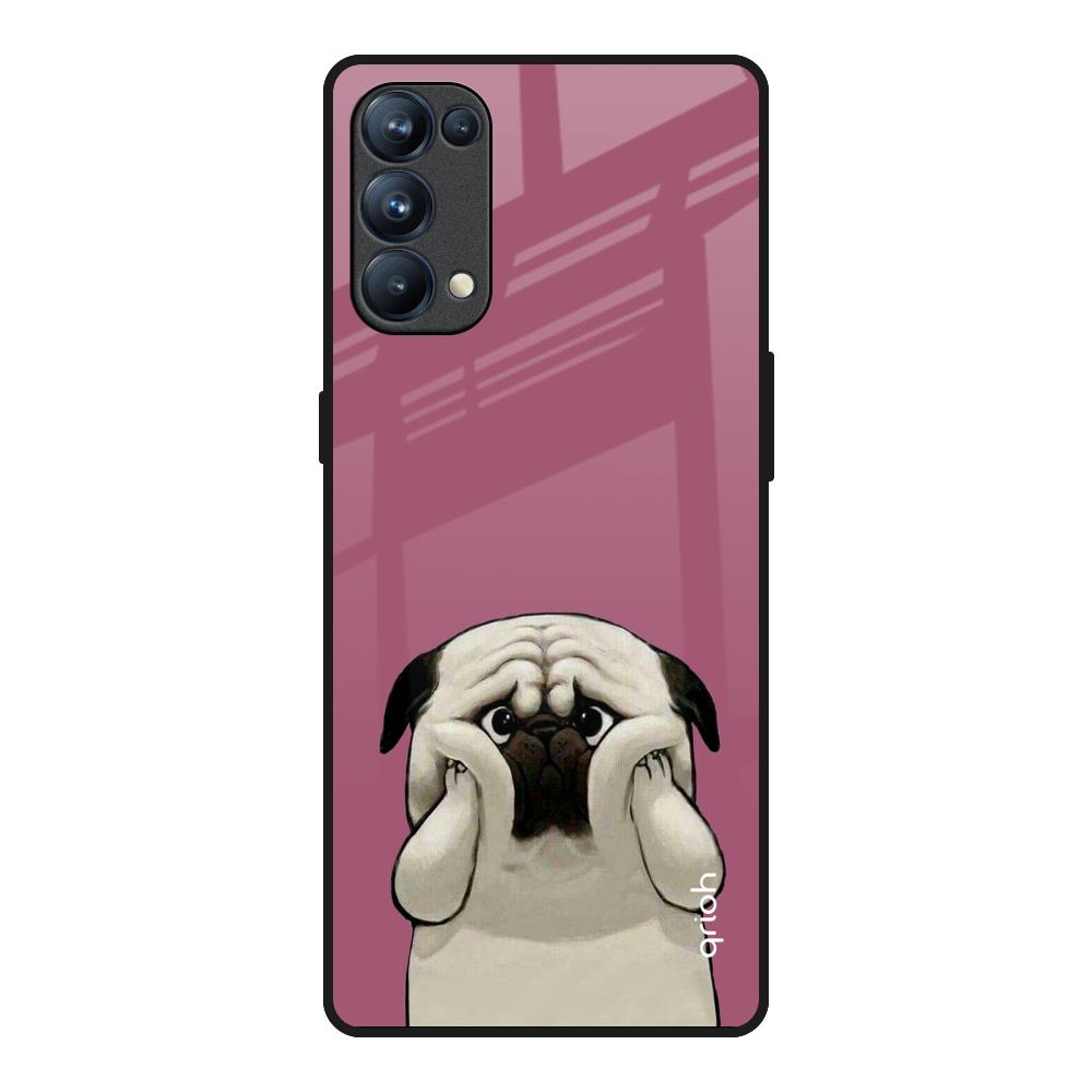 Funny Pug Face Oppo Reno5 Pro Glass Back Cover Online