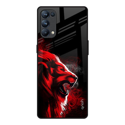 Red Angry Lion Oppo Reno5 Pro Glass Back Cover Online
