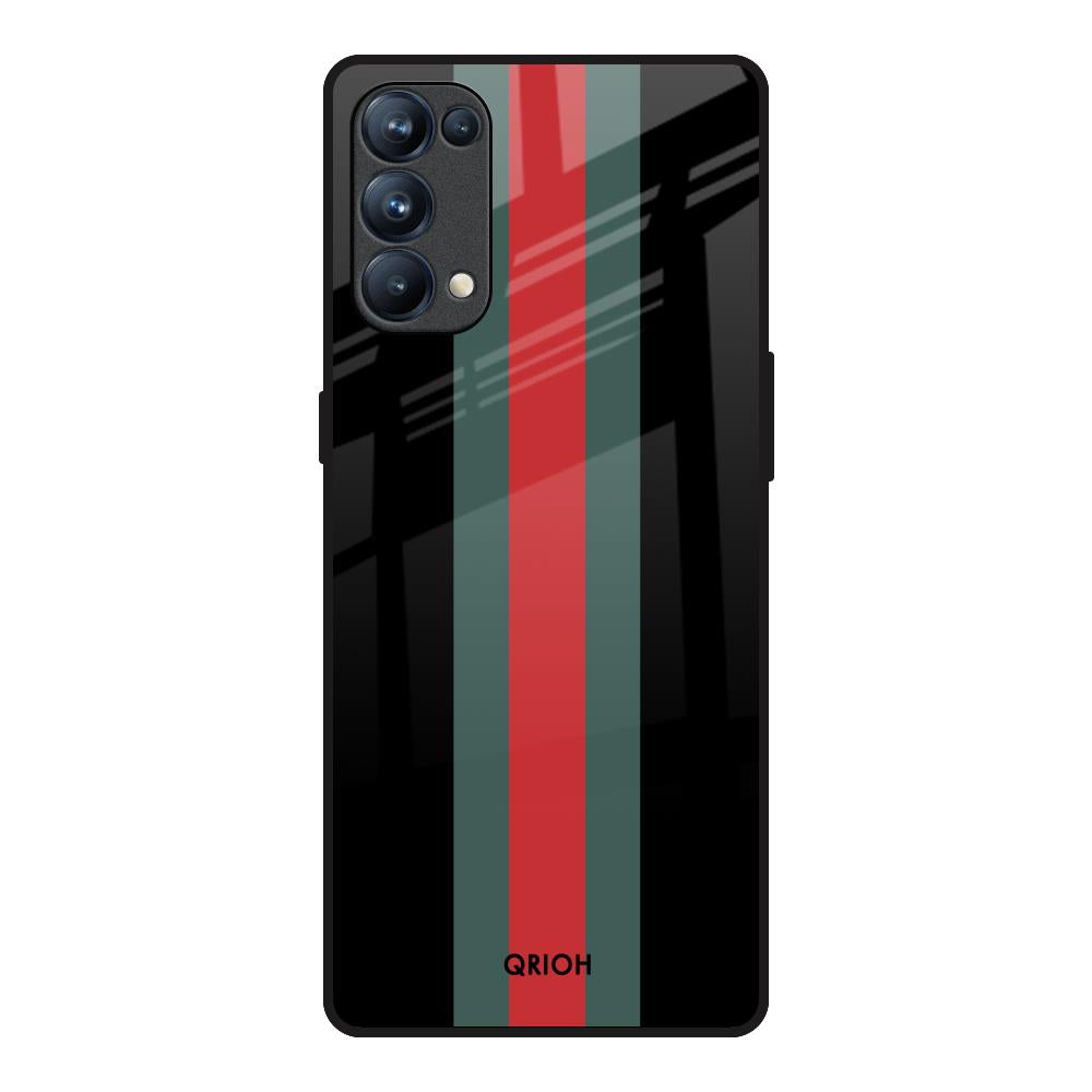 Vertical Stripes Oppo Reno5 Pro Glass Back Cover Online