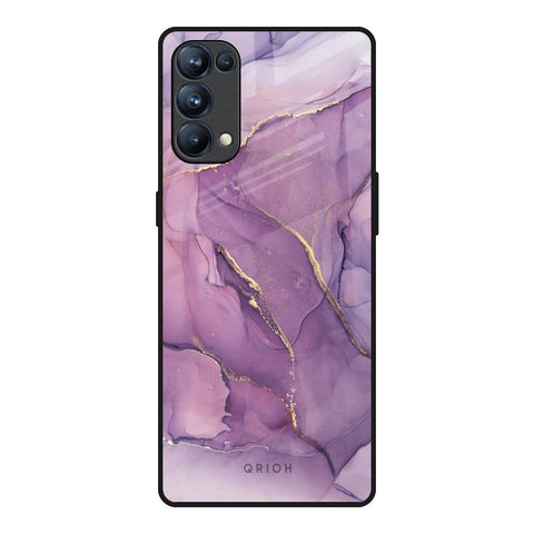 Purple Gold Marble Oppo Reno5 Pro Glass Back Cover Online