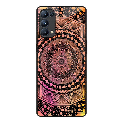 Floral Mandala Oppo Reno5 Pro Glass Back Cover Online