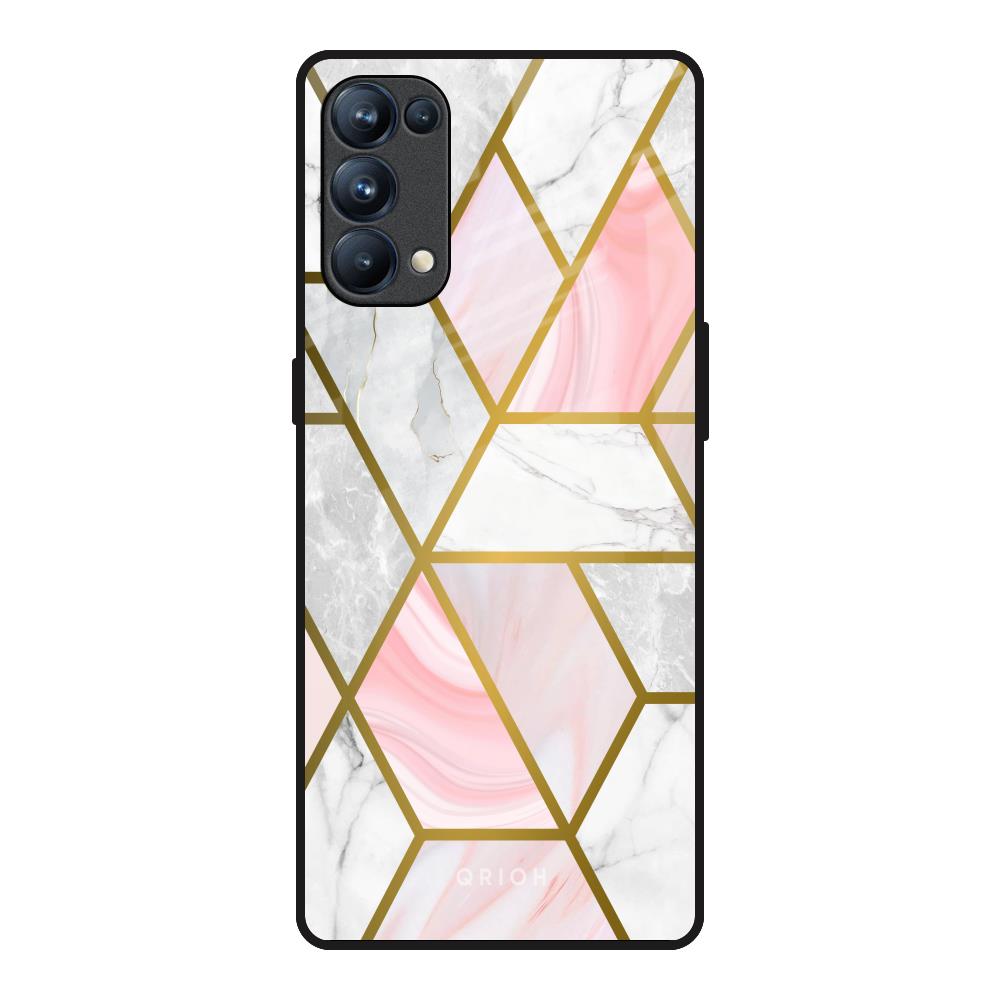 Geometrical Marble Oppo Reno5 Pro Glass Back Cover Online