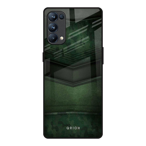 Green Leather Oppo Reno5 Pro Glass Back Cover Online