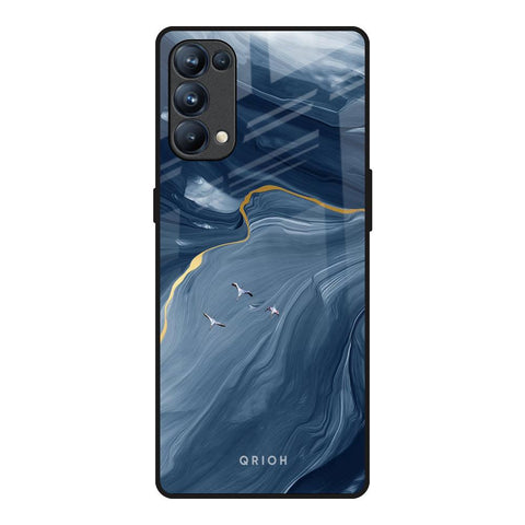 Deep Ocean Marble Oppo Reno5 Pro Glass Back Cover Online