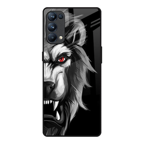Wild Lion Oppo Reno5 Pro Glass Back Cover Online