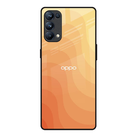 Orange Curve Pattern Oppo Reno5 Pro Glass Back Cover Online