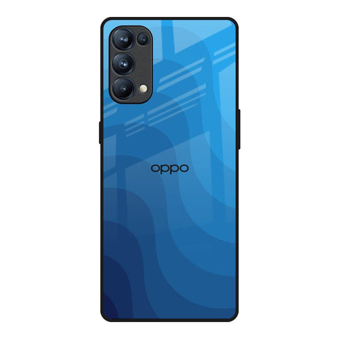 Blue Wave Abstract Oppo Reno5 Pro Glass Back Cover Online