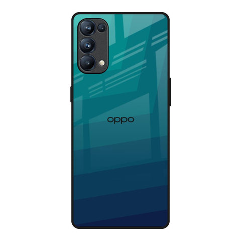 Green Triangle Pattern Oppo Reno5 Pro Glass Back Cover Online