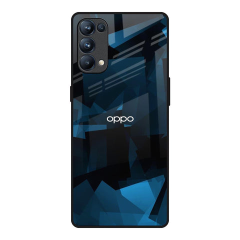 Polygonal Blue Box Oppo Reno5 Pro Glass Back Cover Online