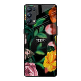 Flowers & Butterfly Oppo Reno5 Pro Glass Back Cover Online