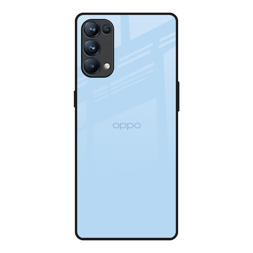 Pastel Sky Blue Oppo Reno5 Pro Glass Back Cover Online
