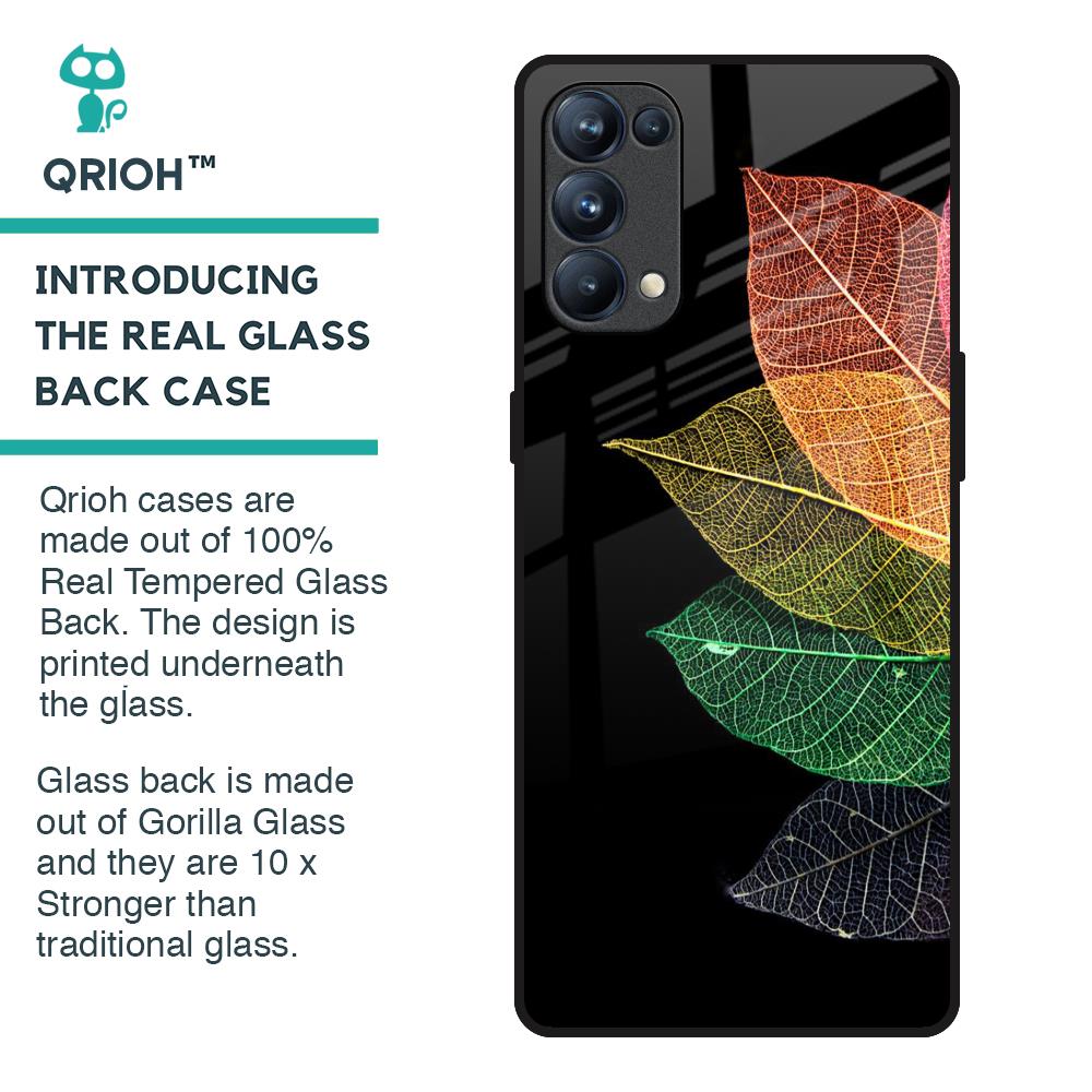 Colorful Leaves Glass Case for Oppo Reno5 Pro