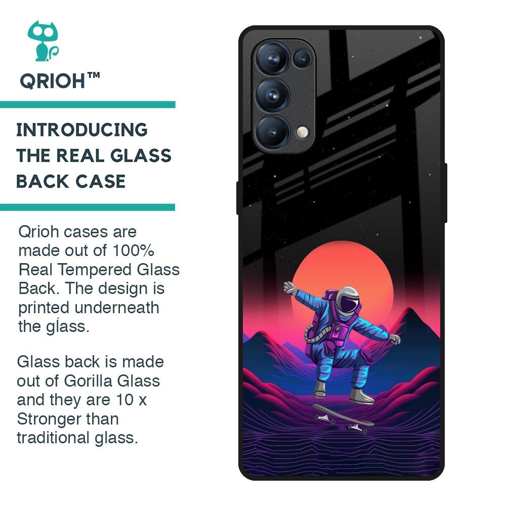 Retro Astronaut Glass Case for Oppo Reno5 Pro