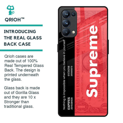 Supreme Ticket Glass Case for Oppo Reno5 Pro