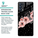 Floral Black Band Glass Case For Oppo Reno5 Pro