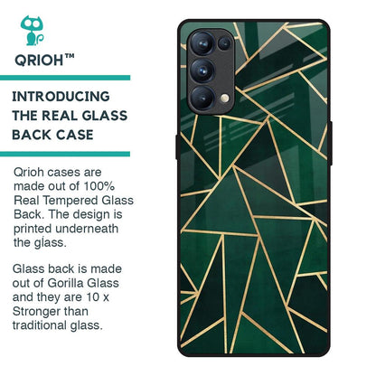 Abstract Green Glass Case For Oppo Reno5 Pro