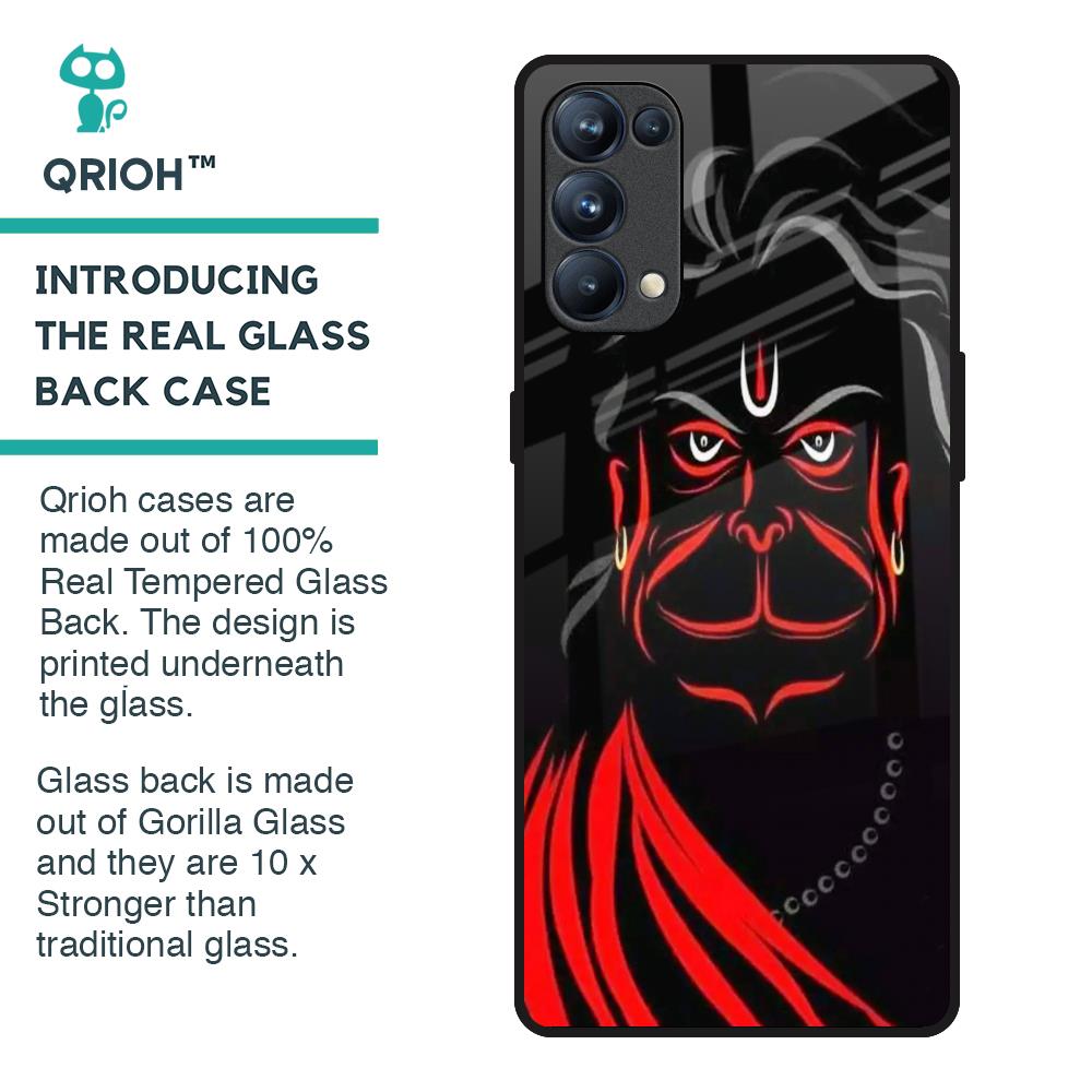 Lord Hanuman Glass Case For Oppo Reno5 Pro