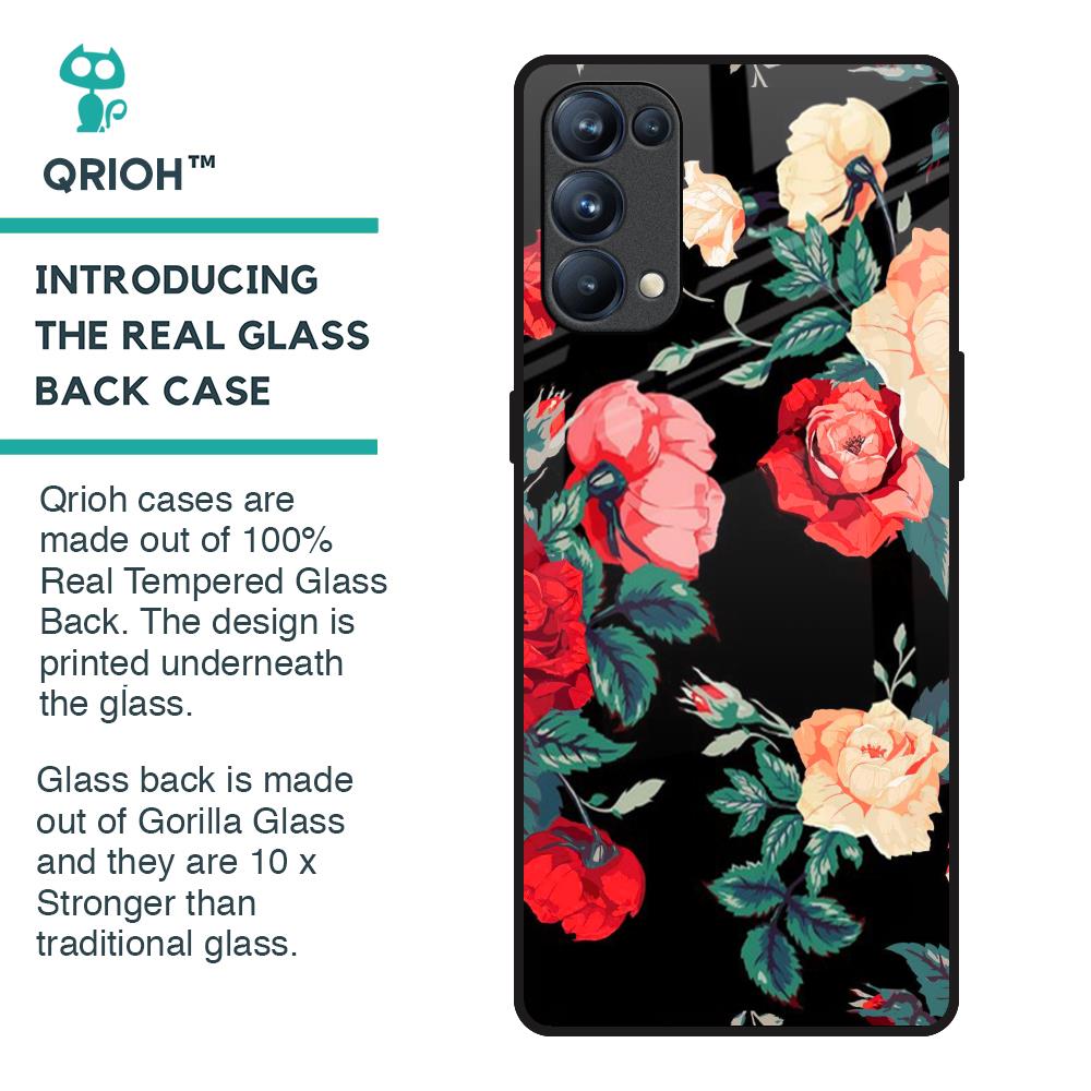 Floral Bunch Glass Case For Oppo Reno5 Pro
