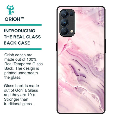 Diamond Pink Gradient Glass Case For Oppo Reno5 Pro