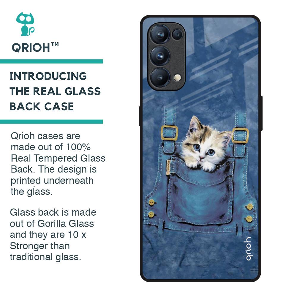 Kitty In Pocket Glass Case For Oppo Reno5 Pro