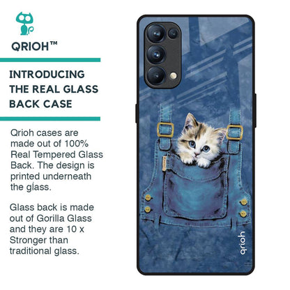 Kitty In Pocket Glass Case For Oppo Reno5 Pro