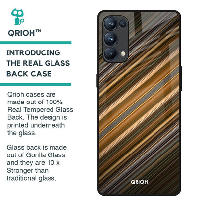 Diagonal Slash Pattern Glass Case for Oppo Reno5 Pro