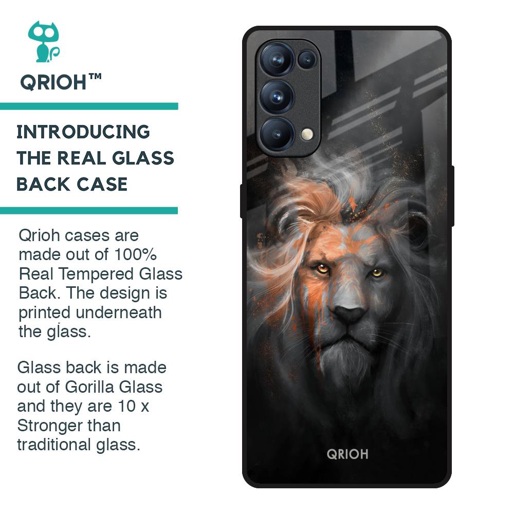 Devil Lion Glass Case for Oppo Reno5 Pro