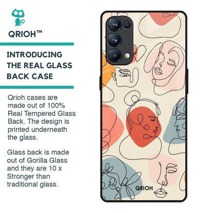 Abstract Faces Glass Case for Oppo Reno5 Pro