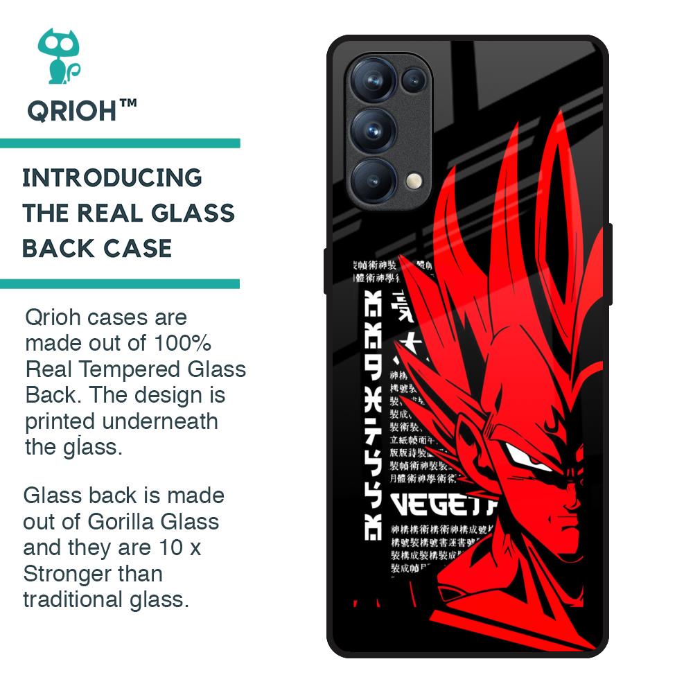 Red Vegeta Glass Case for Oppo Reno5 Pro