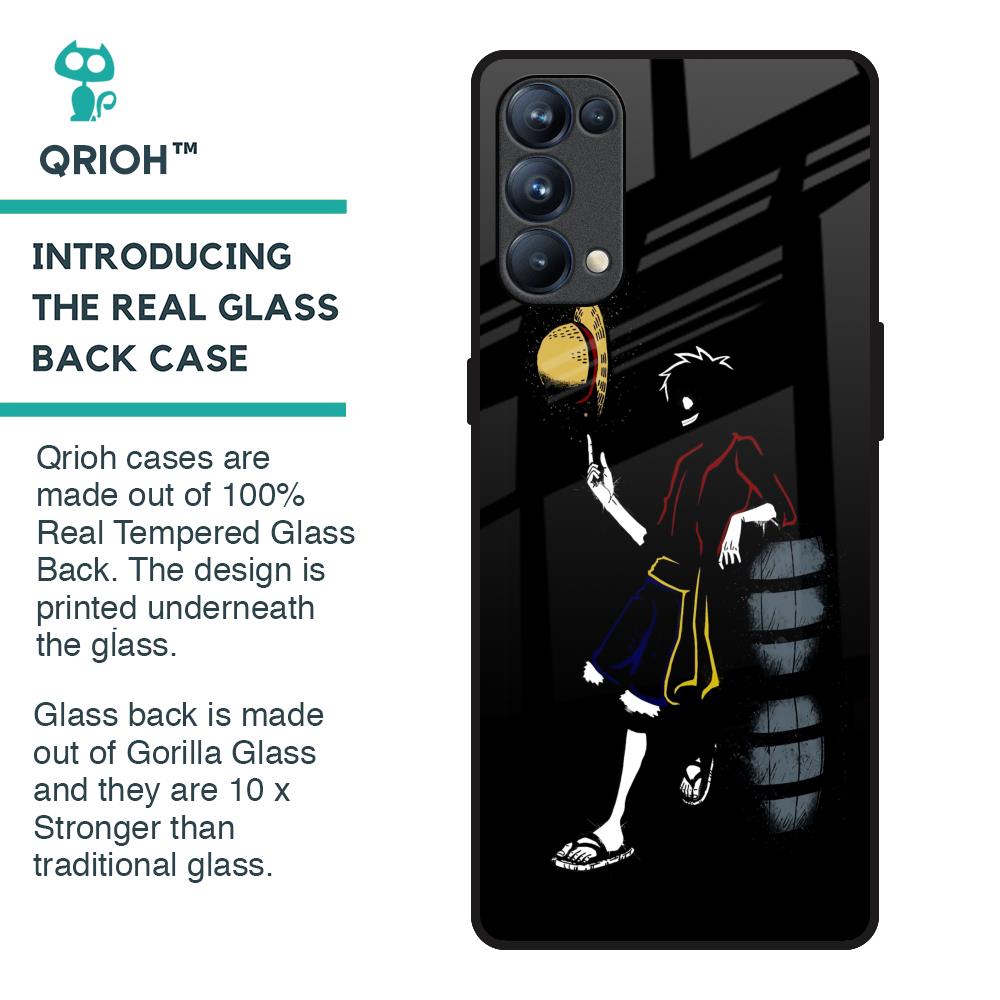 Luffy Line Art Glass Case for Oppo Reno5 Pro