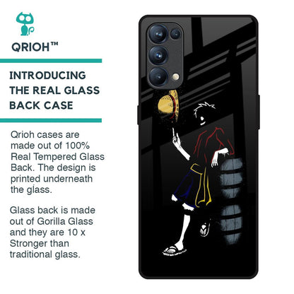 Luffy Line Art Glass Case for Oppo Reno5 Pro