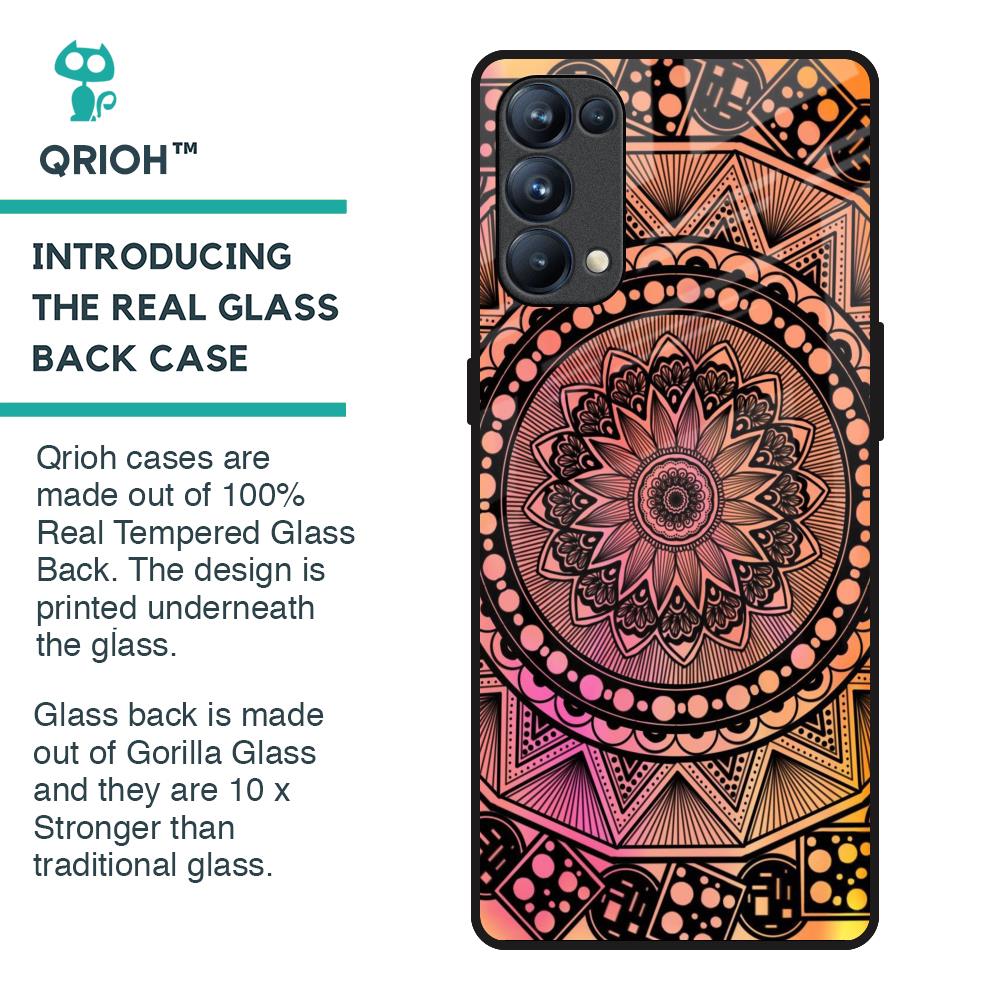 Floral Mandala Glass Case for Oppo Reno5 Pro