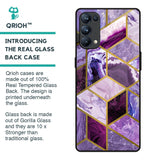 Purple Rhombus Marble Glass Case for Oppo Reno5 Pro
