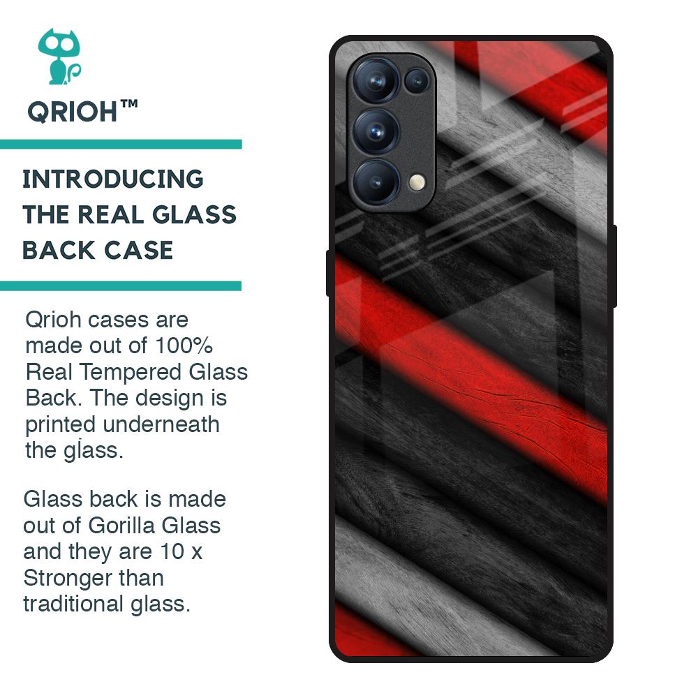 Soft Wooden Texture Glass Case for Oppo Reno5 Pro