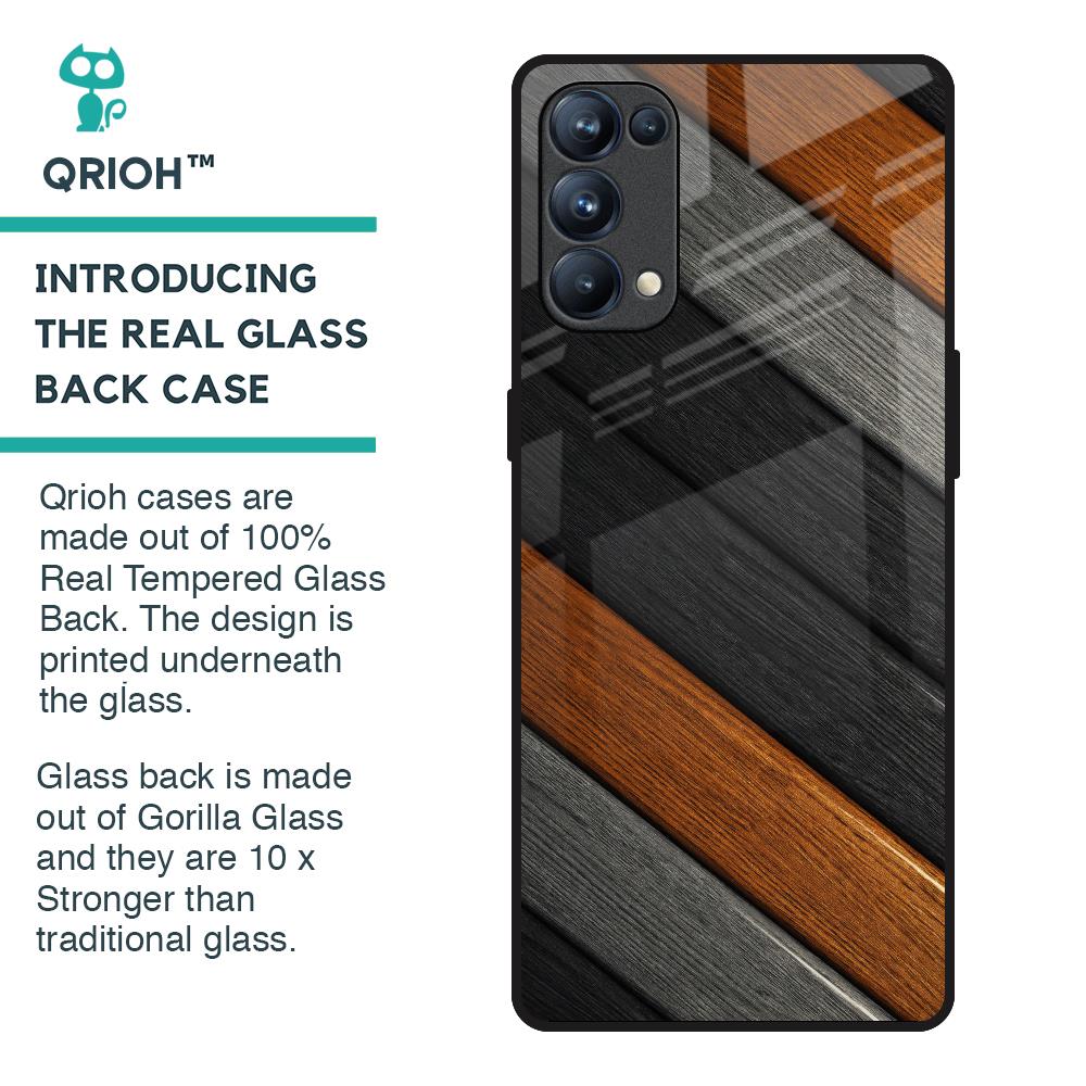 Tri Color Wood Glass Case for Oppo Reno5 Pro