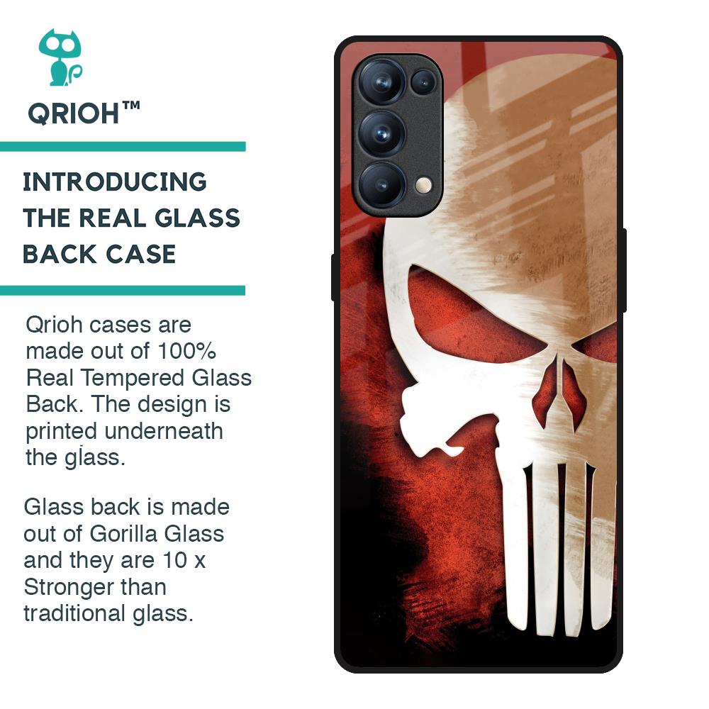 Red Skull Glass Case for Oppo Reno5 Pro